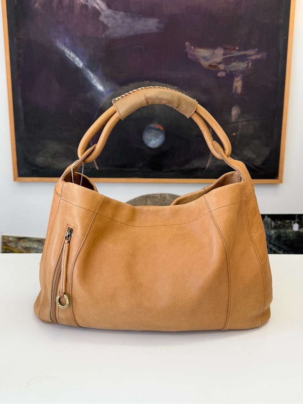 Stone Mountain Accessories Tan Leather Shoulder Hobo Bag
